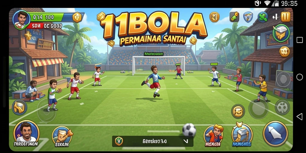 Tampilan gameplay 11BOLA yang menarik dan menyenangkan.