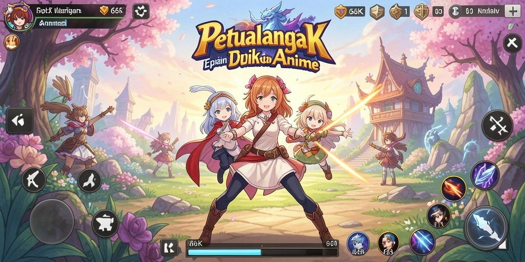 Tampilan gameplay <strong>66K</strong> yang memukau dengan karakter Anime.