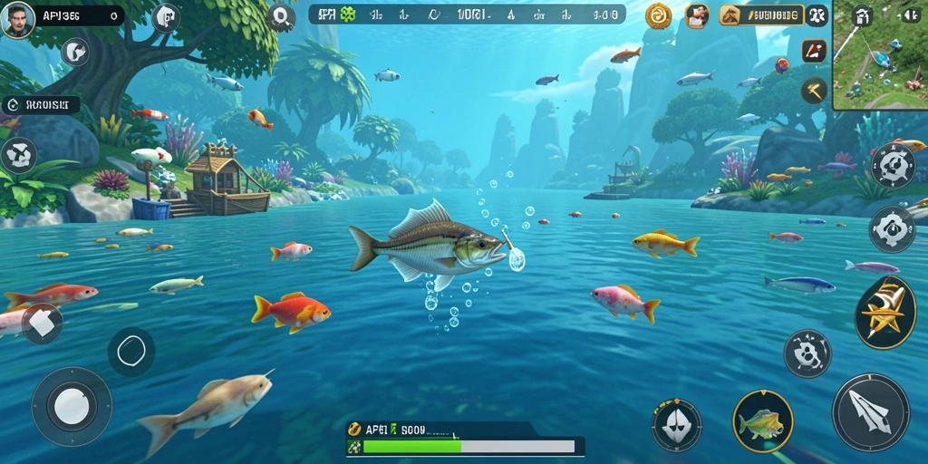 Tampilan gameplay memancing yang menegangkan di API36.