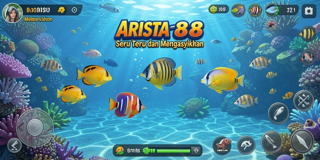 Tampilan gameplay ARISTA88 dengan aksi Tembak Ikan yang menegangkan.