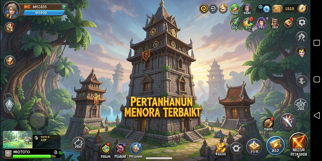 Tampilan gameplay Tower Defense MIOTOTO yang menegangkan dan strategis.