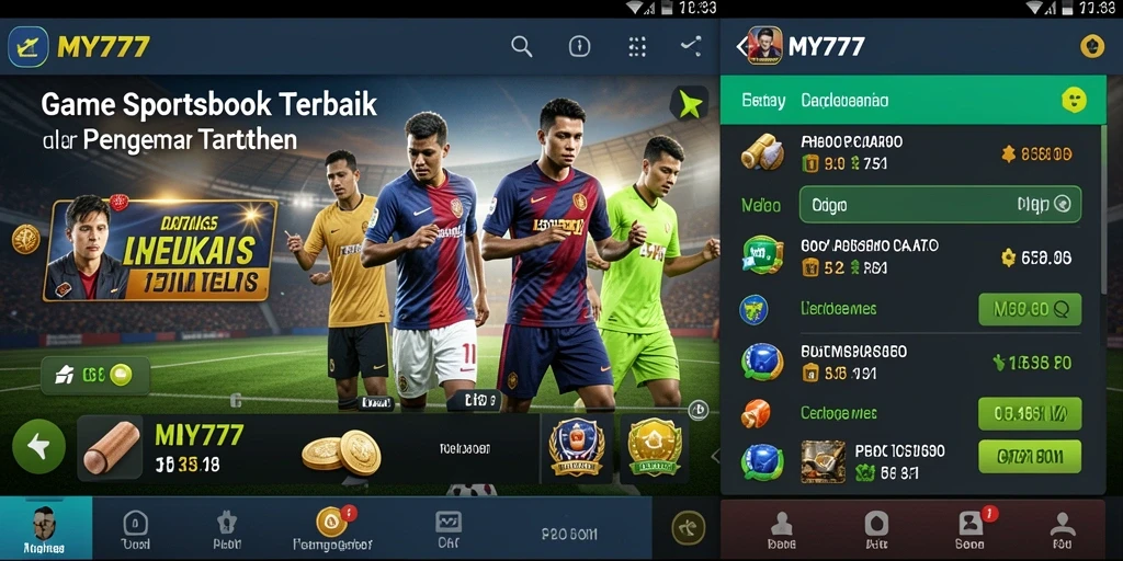 Screenshot MY777 menunjukkan permainan Sportsbook yang seru dan interaktif.