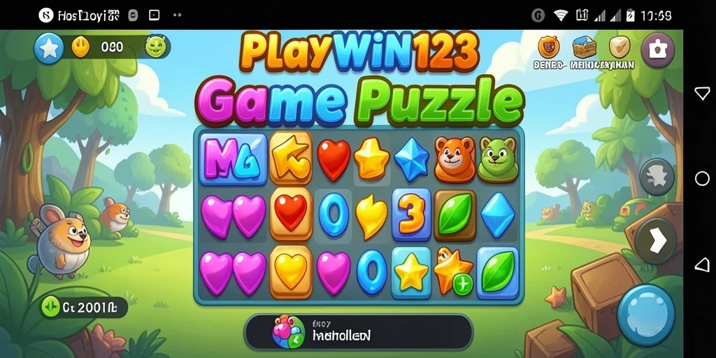 Tangkapan layar gameplay MATCH-3 yang menantang dan berwarna-warni.